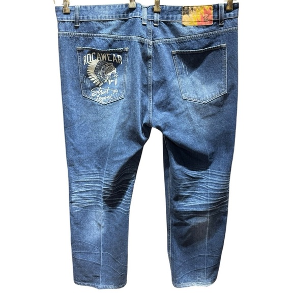 Vintage Rocawear “Street Legend ‘99” Distressed Jeans W46 Big & Tall Classic Fit - Picture 3 of 7